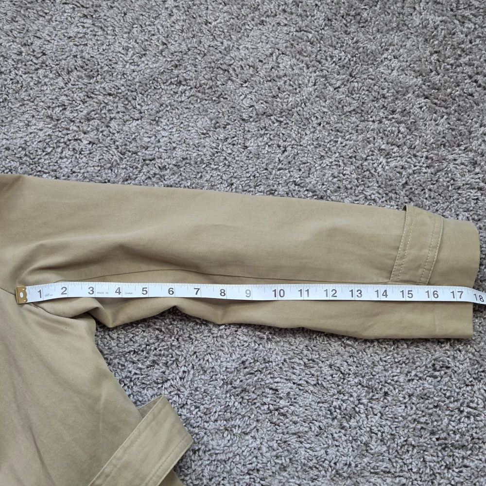Gap Womens Trench Coat Jacket Belted Khaki Double Breasted Womens XL - Picture 4 of 8